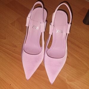 Zara | Lavendar Velvet Heels with Slingback Strap
